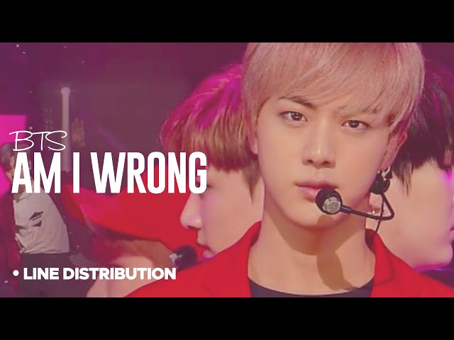 BTS - Am I Wrong : Line Distribution (Color Coded) class=