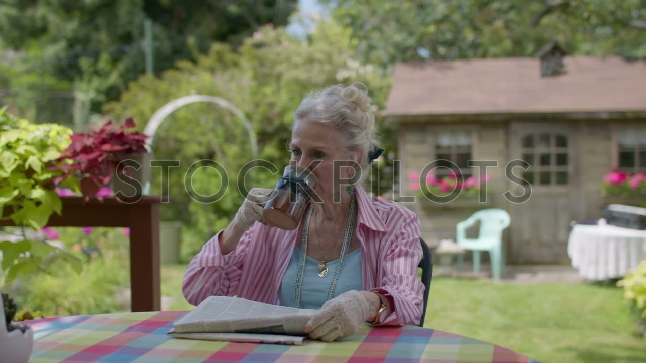 Enjoying retirement at last with a calming breakfast. Financial freedom at last.