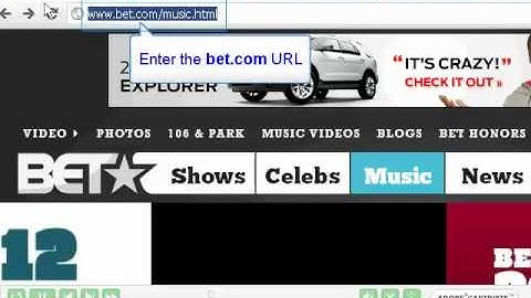 how to download music videos from online video website bet.com