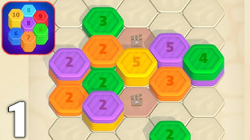 Hexa Stack : Sorting Puzzle - Gameplay Walkthrough Part 1 All Levels 1-5 (Android & iOS)