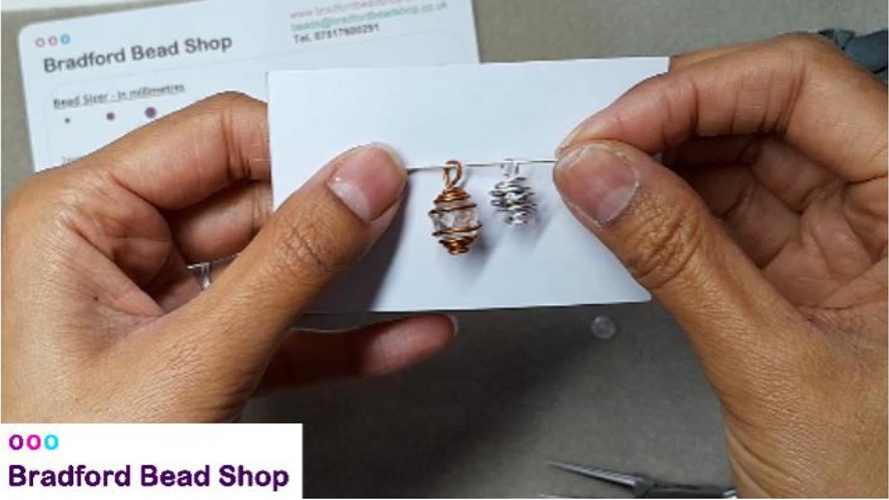 Wire Spiral Caged Bead Pendant