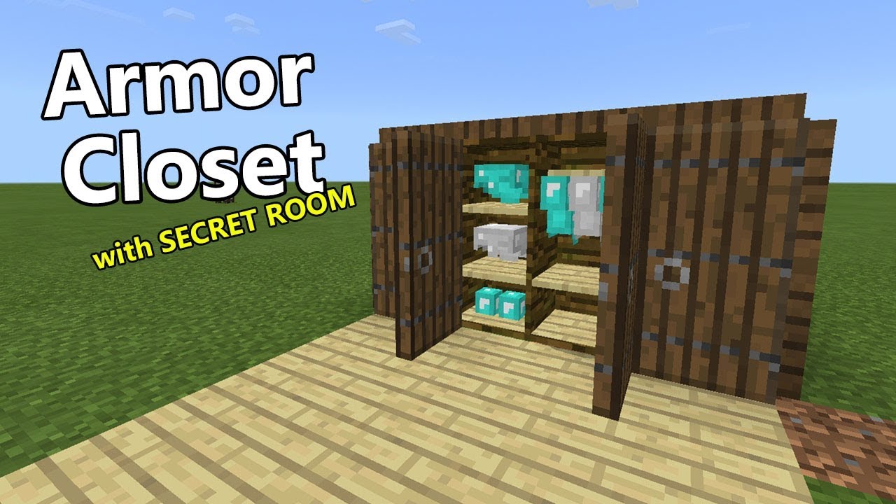 How to Make an ARMOR CLOSET with SECRET ROOM | Minecraft PE - YouTube