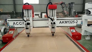 Acctek cnc wood engraving double independent heads router machine AKM1325-2 engraving MDF