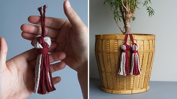 DIY Macrame Tutorial: June Series - Working w Colour! Ep. 7 - Tassels Using the Chinese Crown Knot!