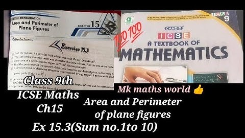 Class 9th ICSE Maths Ch 15 Area and perimeter of plane figures👍Ex 15.3(sum no.1 to10)Subscribe👍like