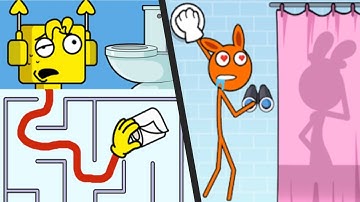 SQUARE PUNKI MAZE vs STICKPUNKI LONG HAND - All Levels Satisfying Double TikTok Mobile Gameplay ios