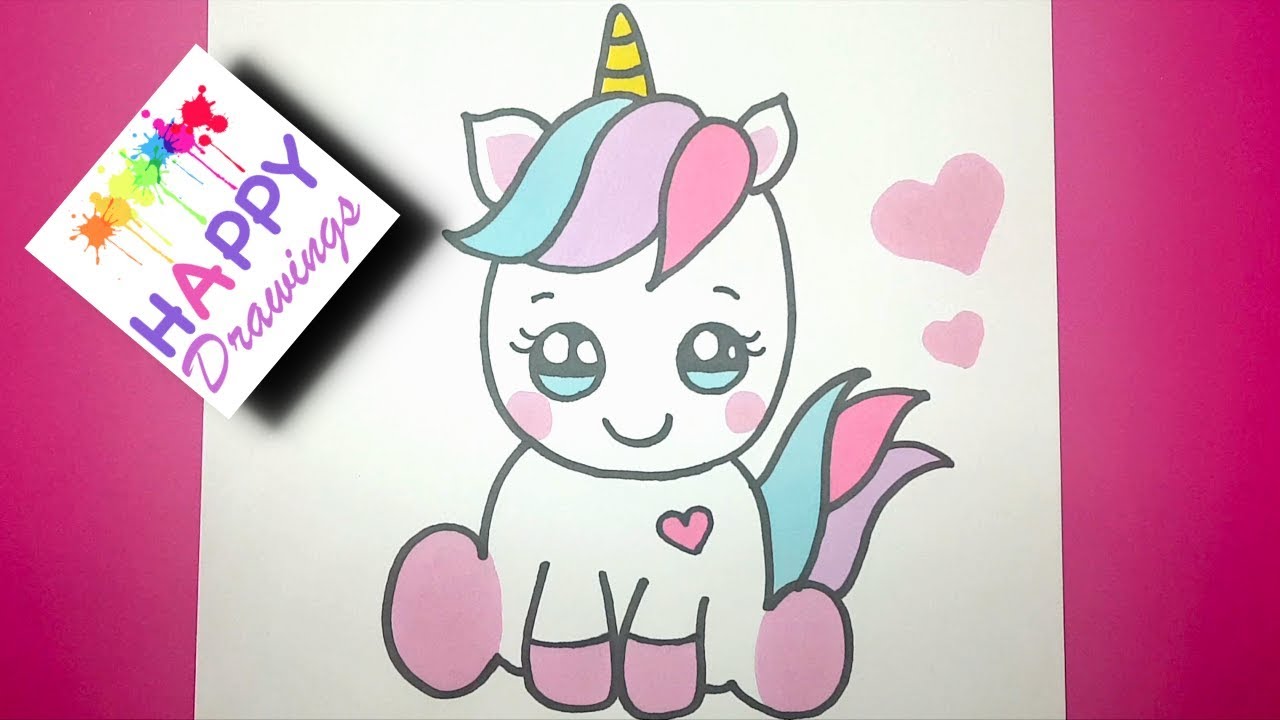 HOW TO DRAW A CUTE UNICORN EASY - DRAWING TUTORIAL - YouTube