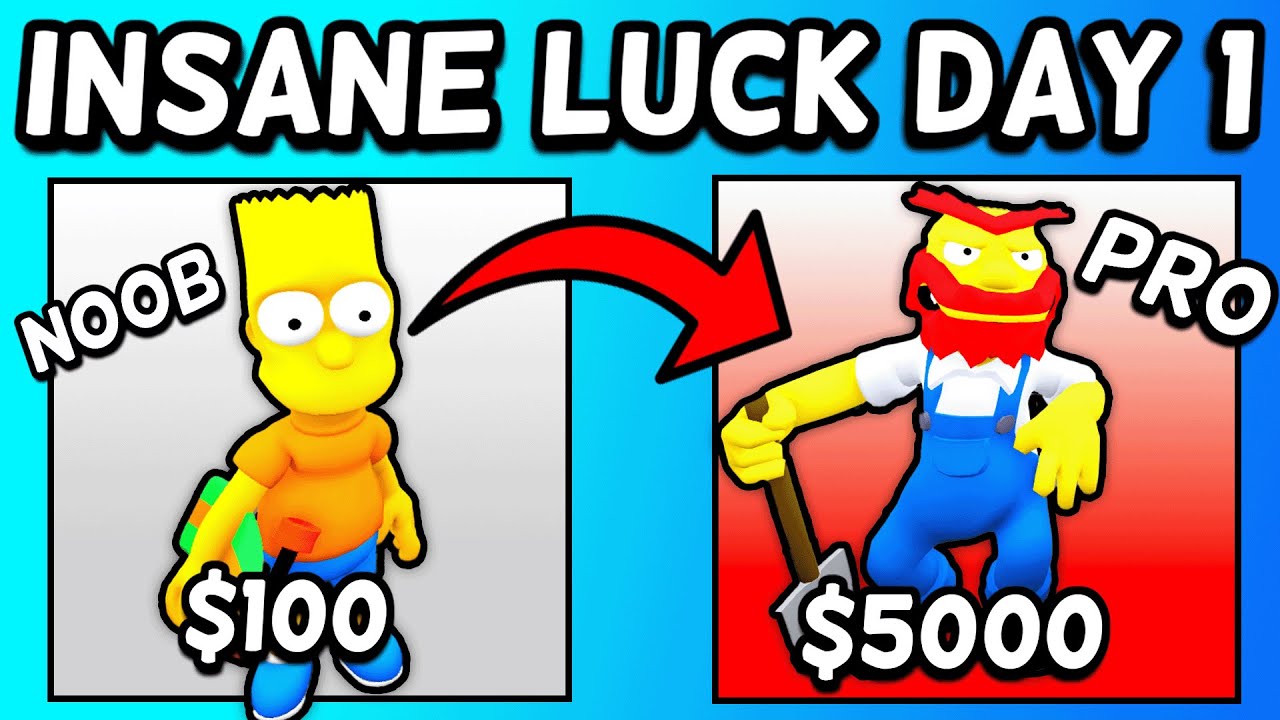 NOOB to PRO with 0.1% LUCK?! (Simpsons Tower Defense)