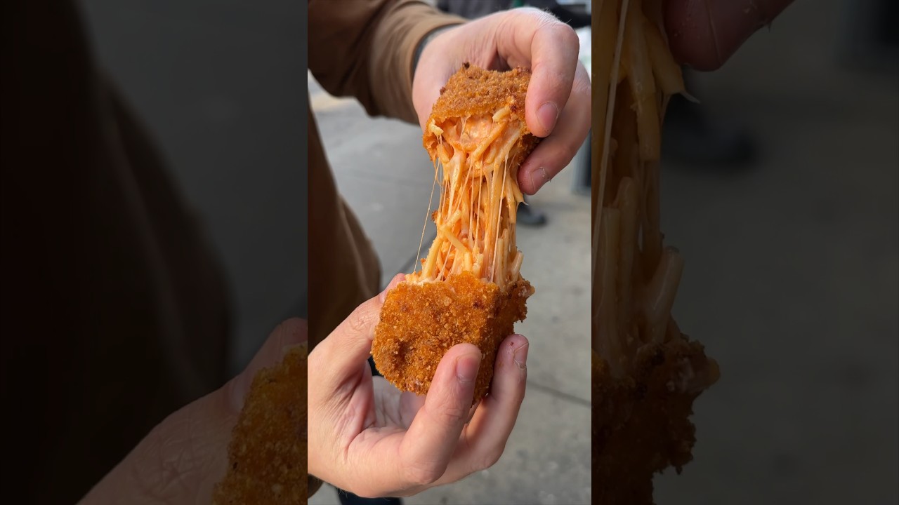The SPAGHETTI ALLA VODKA FRIED PASTA from Unregular Pizza in NYC hits every time! 🍝🤤 #DEVOURPOWER