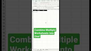 Excel Tips! Combine multiple Worksheet into One in just FEW SECONDS