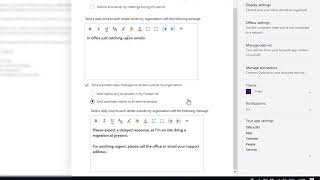 Set automatic replies - Out of Office on Office 365 webmail