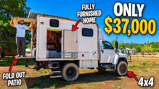 He Built a Luxury 4x4 Monster Truck Camper to Live Full Time in with a $37,000 Budget!
