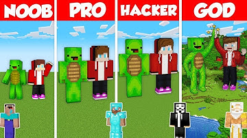 JJ AND MIKEY MAIZEN BUILD CHALLENGE - Minecraft Battle: NOOB vs PRO vs HACKER vs GOD / Animation