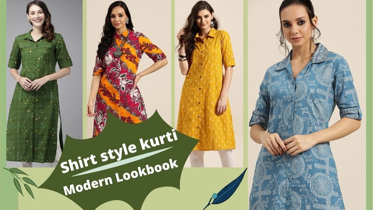 Shirt Style Kurti || Mandarin Collar || Modern Lookbook