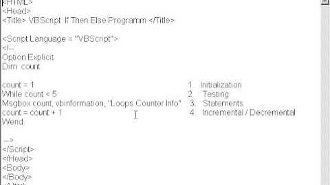 what is while loop -  VBScript
