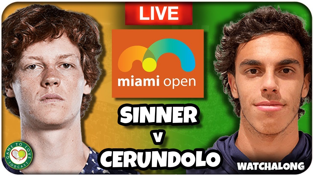 SINNER vs CERUNDOLO ATP Miami Open 2022 LIVE Tennis GTL Watchalong Stream