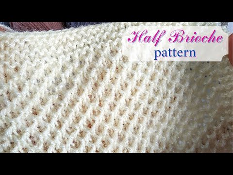 How to Knit Half Brioche Stitch. Simple Knitting Patterns for Beginners.