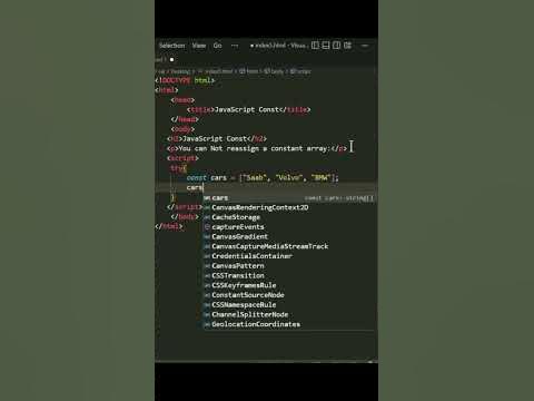 JS Const || JavaScript const ||array #html #shorts - YouTube
