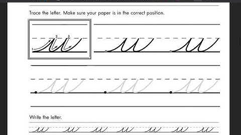 Lowercase U - Beginning Cursive 4