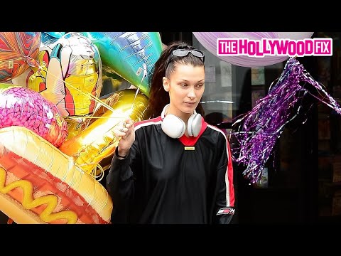 Bella Hadid Buys Balloons For Her Sister Gigi's 27th Birthday With Boyfriend Marc Kalman In New York