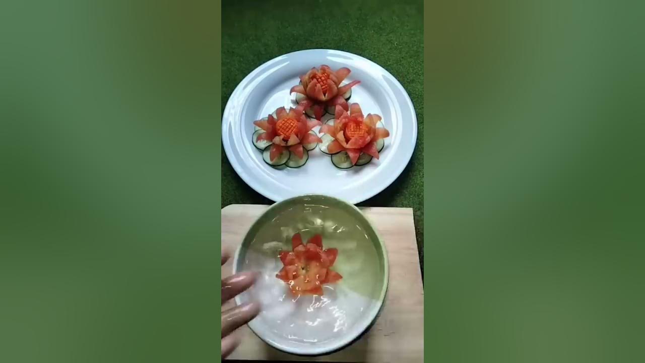 Cara membuat garnish tomat#shorts