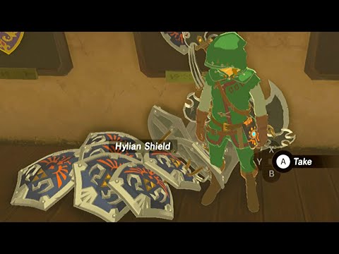 Видео: Zelda: Breath Of The Wild - локация Hylian Shield, как победить Сталнокса, чтобы получить лучший щит в игре