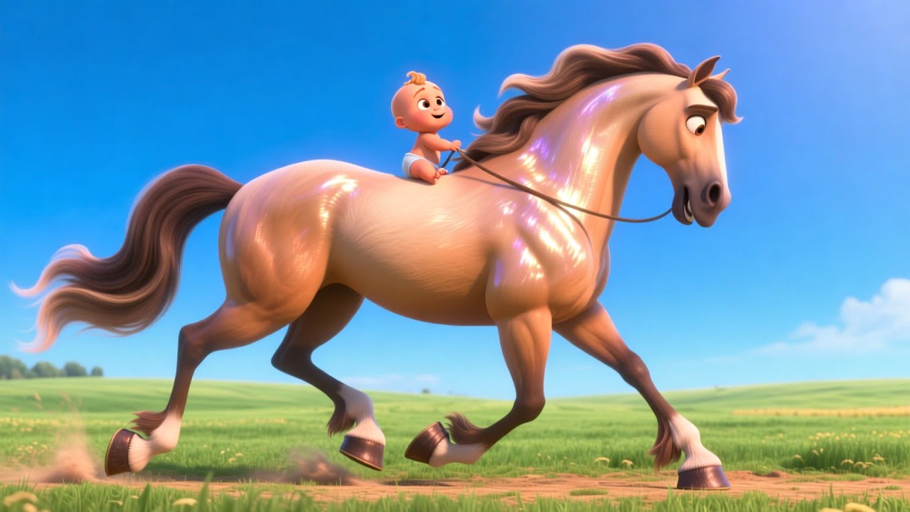 Gentle Horse Baby Ride 🐴👶 | Fun Learning & Animal Adventure for Kids | Preschool Educational Video