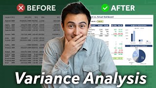 build a dynamic budget vs actuals dashboard on excel (variance analysis)