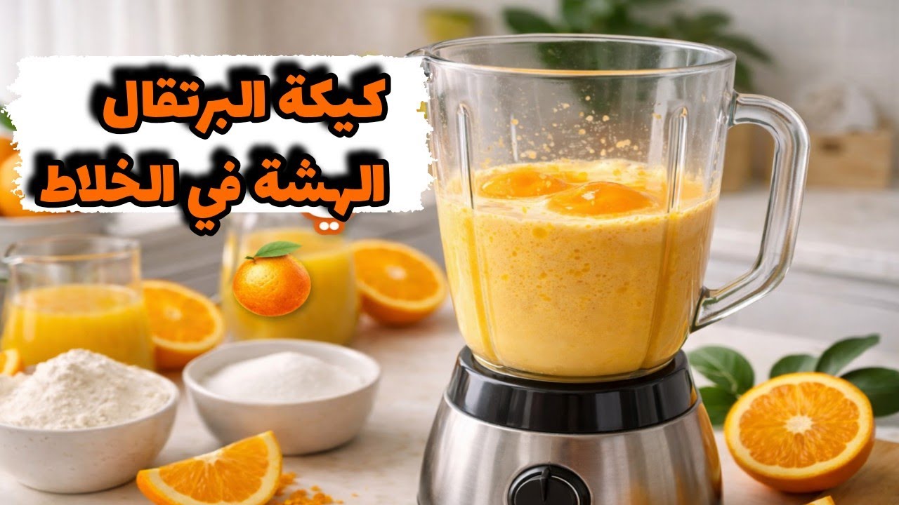 كيكة البرتقال الهشة في الخلاط طعم ولا اروع 🍊🍊
