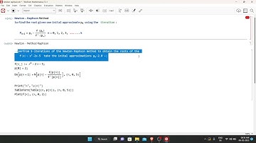 Newton-Raphson method using Mathematica software