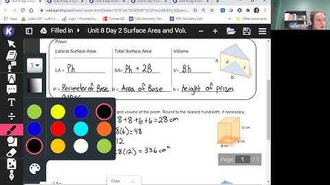 Unit 8 Day 2 Surface Area and Volume of Prisms Lesson