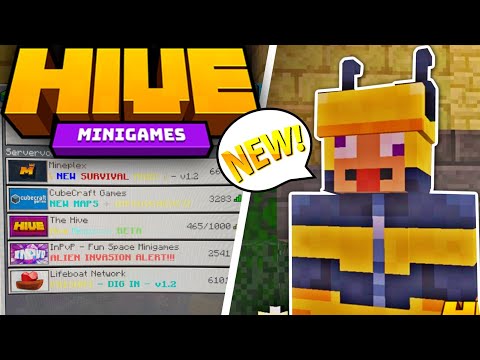 Servidor De Mini Jogo The Hive Minecraft Bedrock No PC PE Bed Wars- #