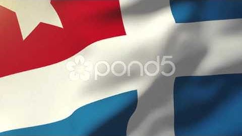 Cretan State Flag Waving In The Wind. Looping Sun Rises Style. Animation Loop