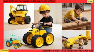 Kids Road Roller Assembly Road Roller Construction Vehicle Assembly For Children 