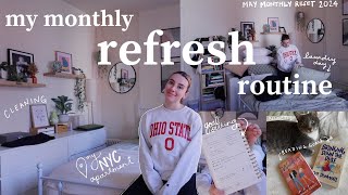 my monthly refresh routine | setting goals for may, laundry, cleaning, errands, a reset afternoon