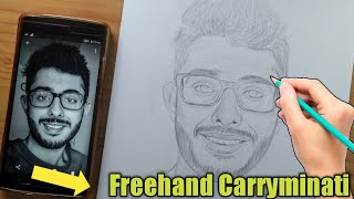 Carryminati Drawing | Part-01: Carryminati Freehand Outline Drawing | Step By Step Tutorial