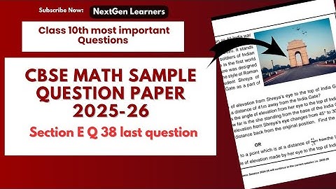 Class 10 Maths | CBSE Sample Paper 2025-26 |Section E Qn 38 A i,ii,iii or B Full Solution Explained