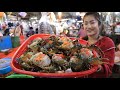 How to prepare mud crabs for cooking / Steam Mud crabs with glass noodle / Market show