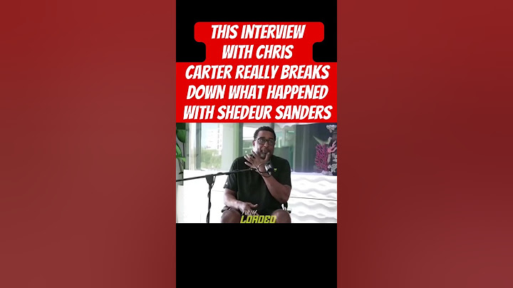 This interview with chris carter really breaks down what happened with shedeur sanders