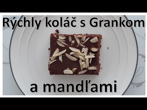 Rýchly koláč s Grankom a mandľami - Hrnčekový čokoládový koláč s Grankom