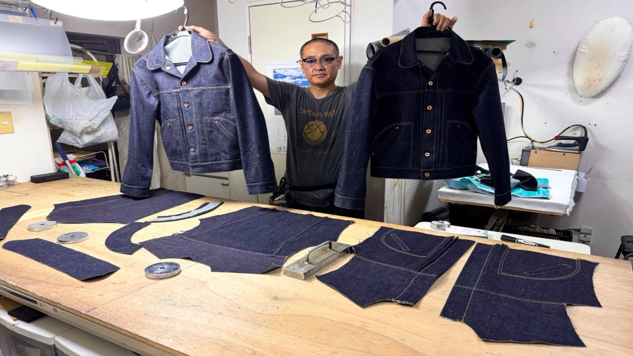 How a handmade denim jacket is made. A Japanese denim craftsman