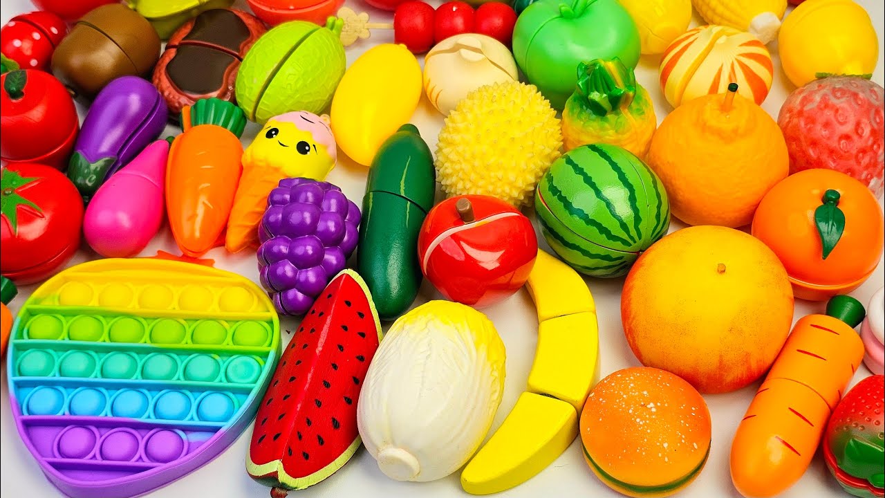 ASMR おままごと トントン♪おもちゃ 果物 カット音 Cutting Fruits Sounds ASMR with New Cutting Board Sound