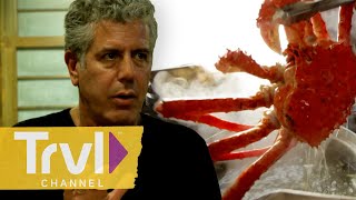 GIANT Waikanae Crab & Fish Sperm Sacks Japan | Anthony Bourdain: No Reservations | Travel Channel