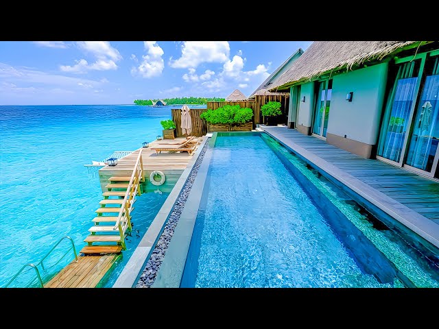 JOALI Maldives, Luxury Art Resort, Amazing Overwater Villa (full hotel tour in 4K) class=