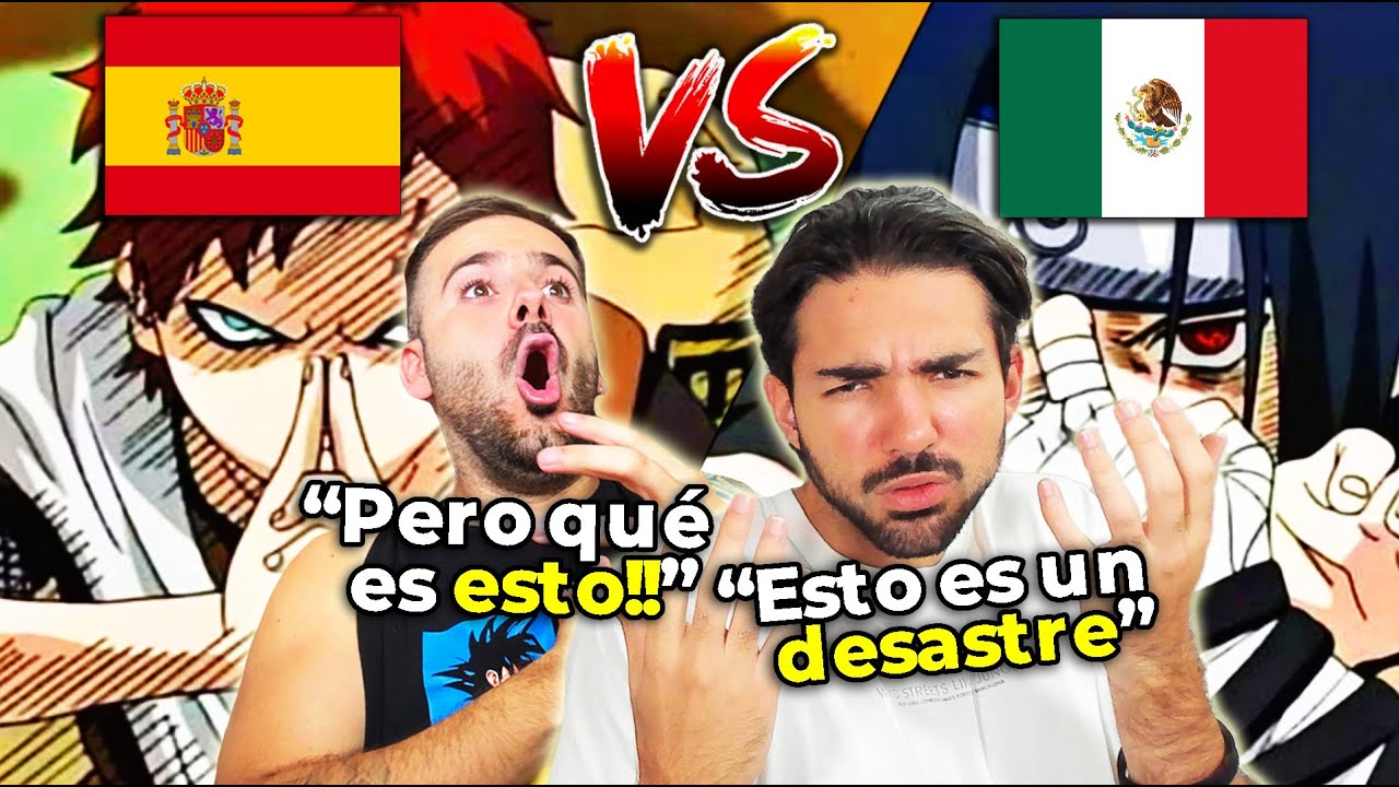 🇪🇸 2 ESPAÑOLES REACCIONAN A LOS PEORES DOBLAJES DE GAARA VS SASUKE - NoMeDuchoGT