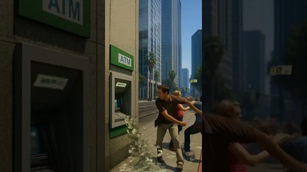 He Hacked The ATM Then Got TANKED FunnyGTA AIReimagined Wtfgaming Gta Gta5 Vfx