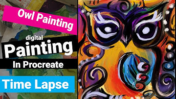 Procreate Oil Painting  - Owl Time Lapse