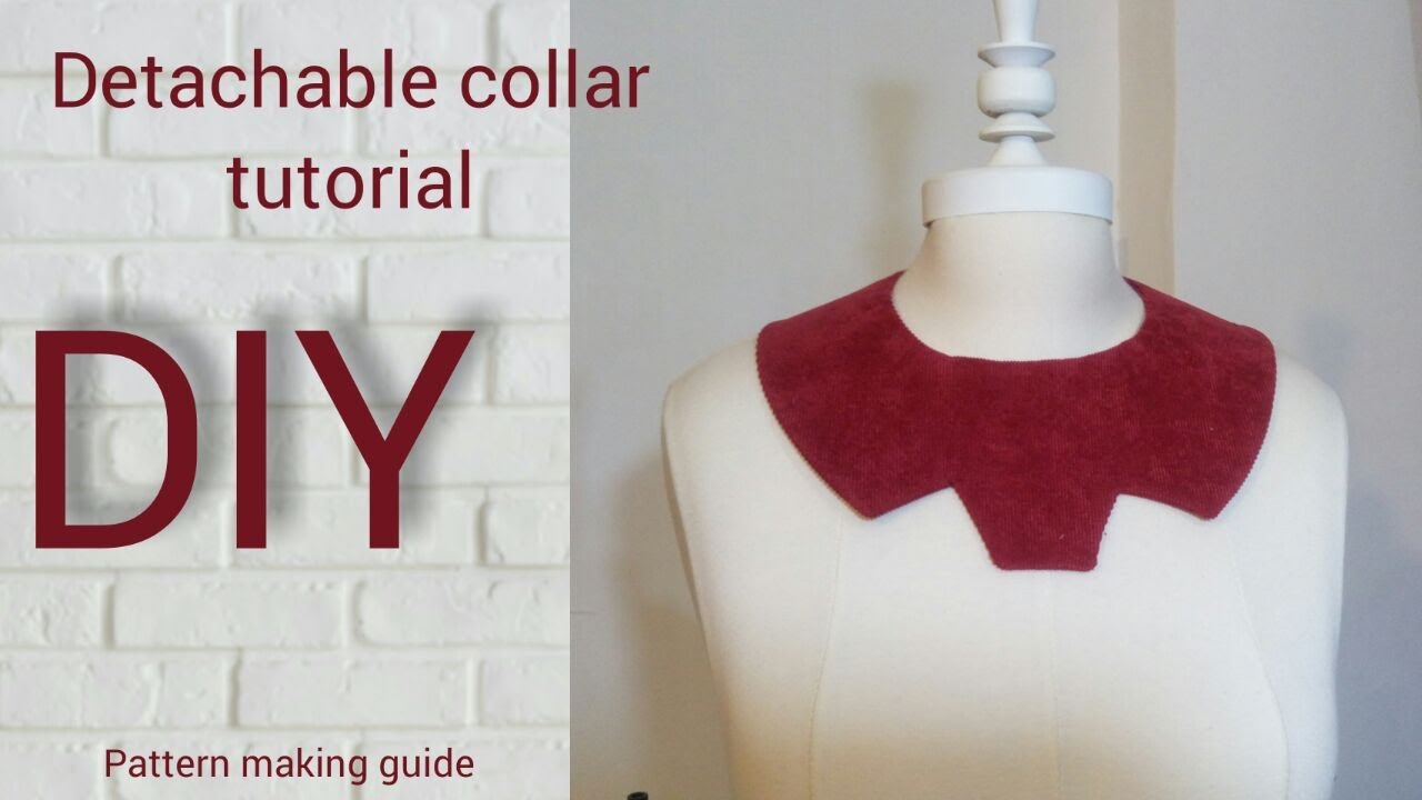diy, How to make detachable collar! tutorial 12 (pattern) - YouTube