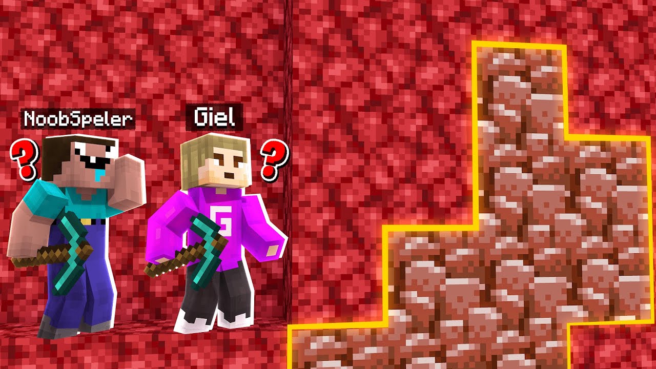 NOOB SPELER En Ik VINDEN Onze EERSTE NETHERITE! (Minecraft Survival