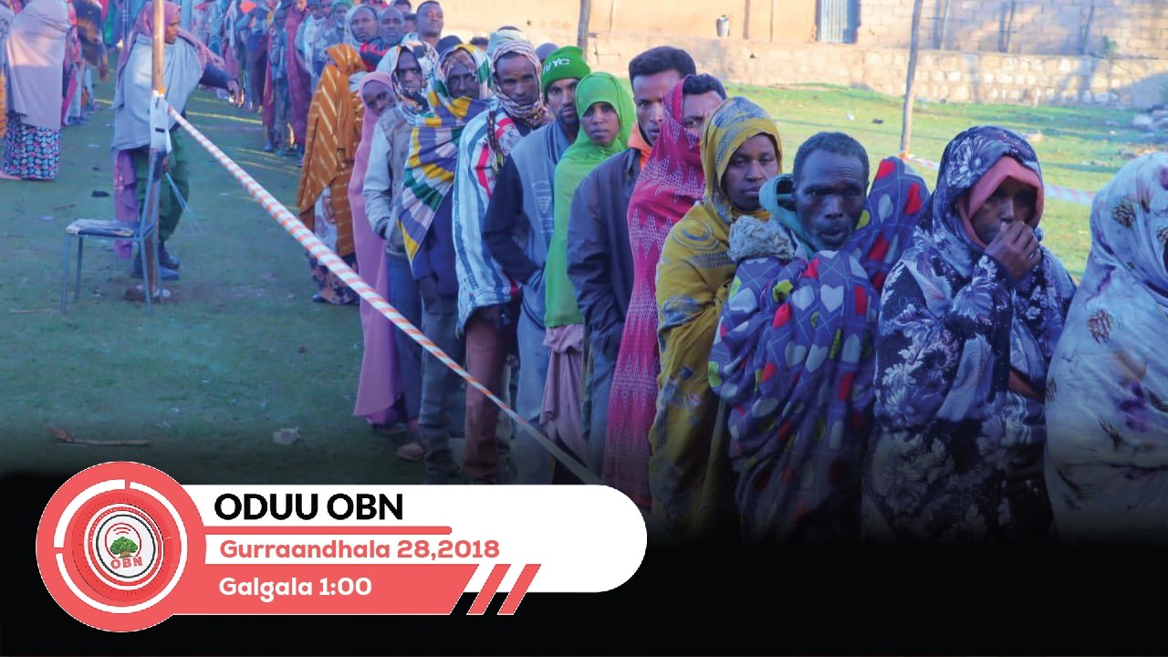 Oduu Galgala sa'aatii 1:00 Gurraandhala 28,2018